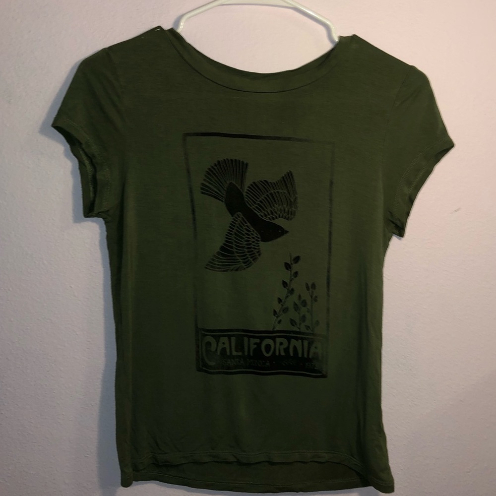 Army green crop tee